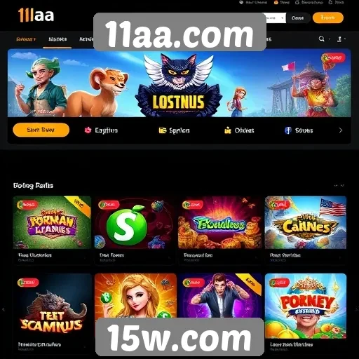 Exploração das funcionalidades do site 11aa com jogos variados